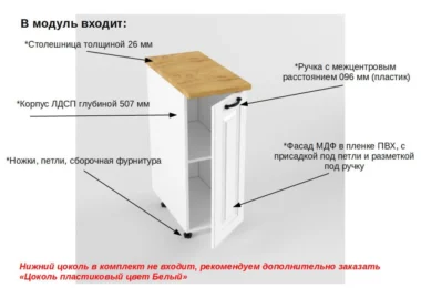 Шкаф нижний Мира 30см фото 2